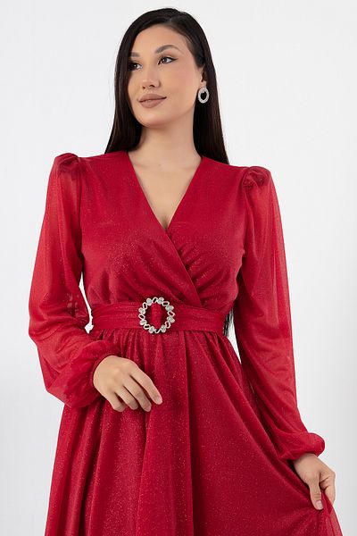 PULLIMM Rochie din tul cu sclipici cu guler Kruze GRS3590