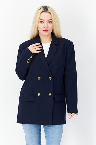 French Connection Women Regular Fit Solid Blazer, Navy