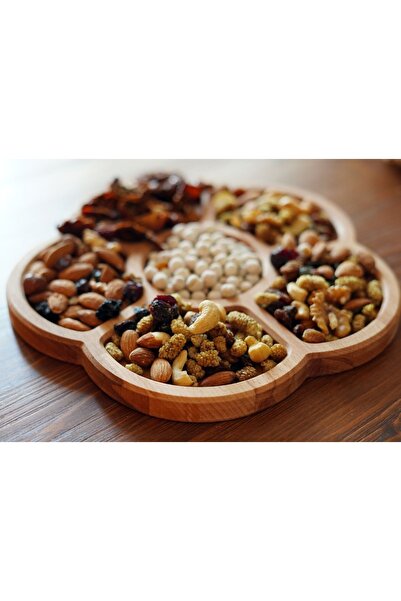 wood totally Stylish Clover Shaped Solid Wood Breakfast/ Appetizer/Snack Plate