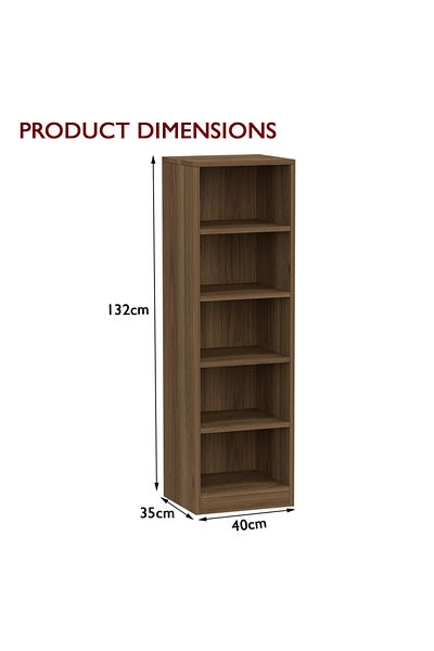Mahmayi Wooden Storage Display Shelves 5-Tier Freestanding, Zabrano