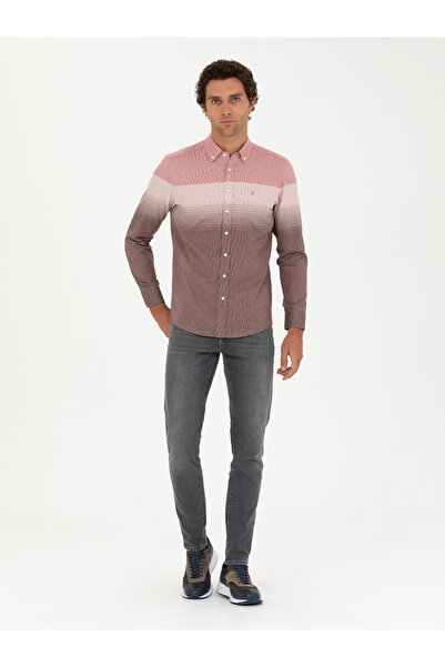 Cacharel Kırmızı Slim Fit Uzun Kollu Gömlek 50272899-VR030