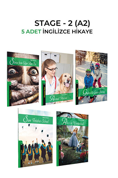 Kapadokya Yayınları İNGİLİZCE HİKAYE A2 SEVİYESİ (STAGE 2) 5 Lİ SET