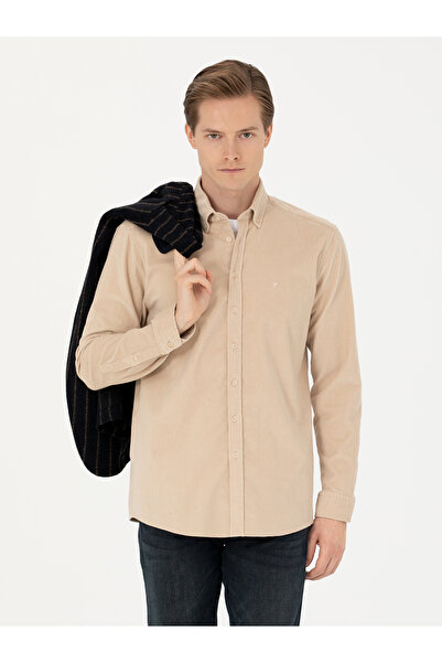 Cacharel Bej Regular Fit Uzun Kollu Gömlek 50278523-VR011