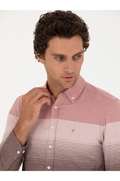 Cacharel Kırmızı Slim Fit Uzun Kollu Gömlek 50272899-VR030