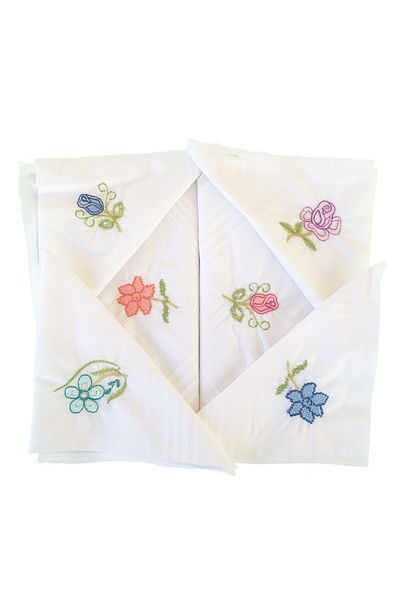 Hepsine Rakip 12 части 28X28 см подарък бродирани кърпички 100 памук