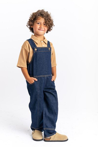 Cigit Blue Denim Salopet 2-7 ani - Buzunar lateral