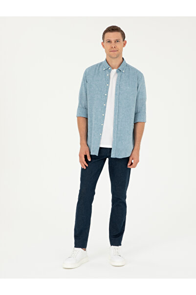 Cacharel Koyu Mavi Slim Fit Pamuk Karışımlı Jean Pantolon 50294069-VR032