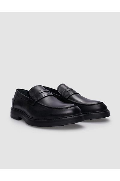 Cabani 100% Genuine Leather Black Men's Casual Shoes