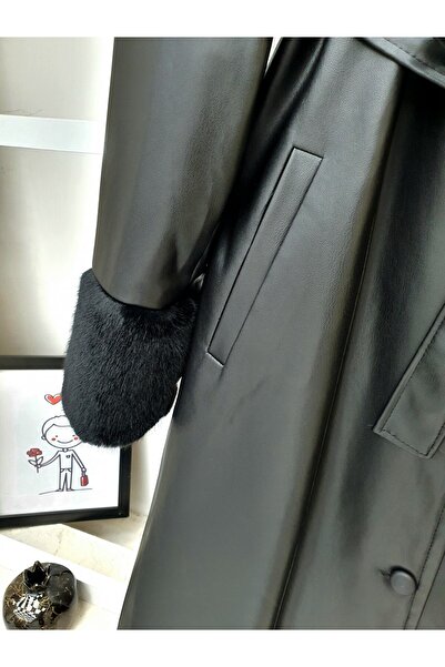 Modamorfo Yakası Ve Kol Manşeti Soft Peluş Deri Kap -siyah