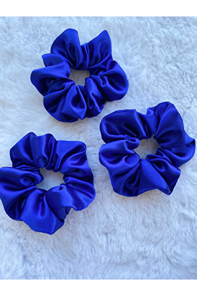 Flower El Yapımı Saten Saç Tokası- Scrunchie
