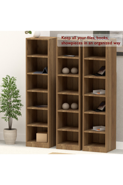 Mahmayi Wooden Storage Display Shelves 6-tier Freestanding, Box Shelves, Zabrano