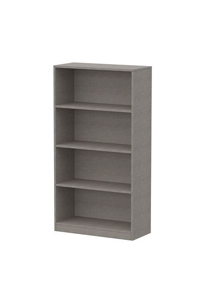 Mahmayi Wooden Storage Display Shelves 4-Tier Freestanding, Light Concrete