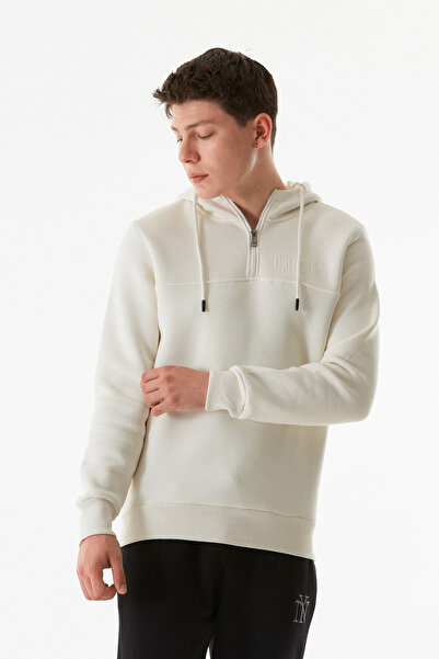 Fulla Moda Φούτερ με κουκούλα με μισό φερμουάρ