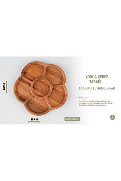 wood totally Stylish Clover Shaped Solid Wood Breakfast/ Appetizer/Snack Plate