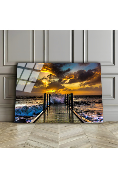 Harikabirev Hari̇kabi̇rev | Unbreakable Glass (Tempered) Lake Landscape Table...