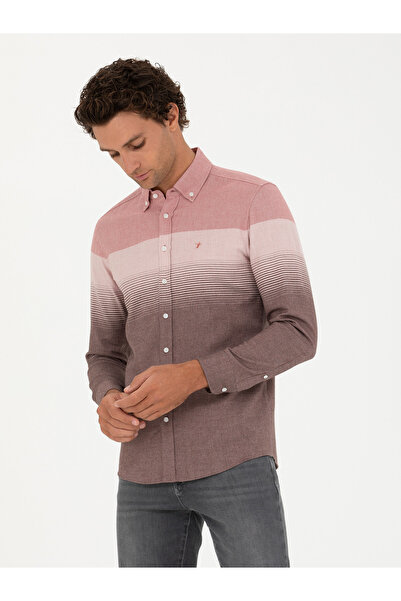 Cacharel Kırmızı Slim Fit Uzun Kollu Gömlek 50272899-VR030