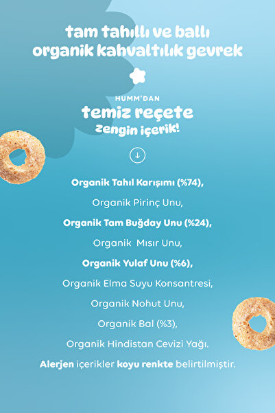 Humm Organic Organik Tam Tahıllı Ve Ballı Kahvaltılık Gevrek Atıştırmalık Paketi - 4 Adet