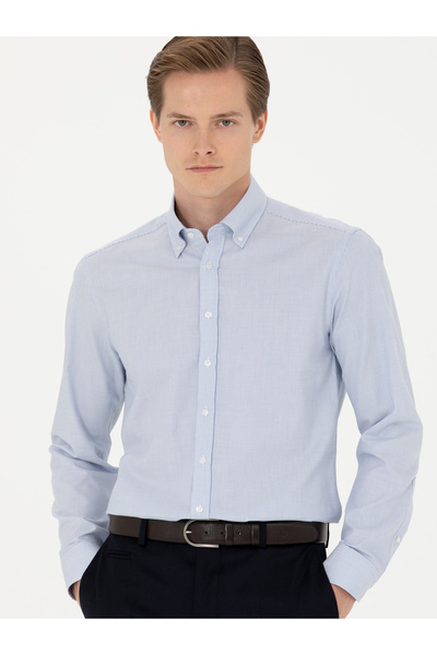 Cacharel Açık Mavi Slim Fit Uzun Kollu Gömlek 50278521-VR036