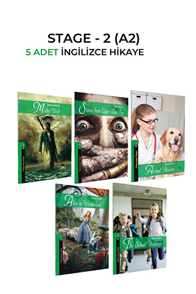 Kapadokya Yayınları İNGİLİZCE HİKAYE A2 SEVİYESİ (STEGE 2) 5 Lİ SET