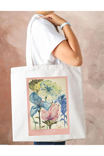 Outdoor One Salvador D Baskılı Bez Çanta Kadın Omuz Çantası 33cm x 38cm CNT079