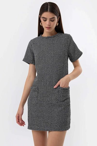 Hiccup Μίνι φόρεμα Tweed με κοντό μανίκι
