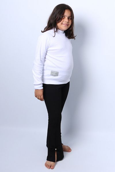 HÇM Girl's Knitwear Turtleneck Ribbed Plain Badi - C68