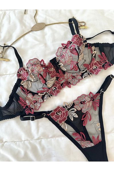 Feruzdesign Hestia Black Underwire Bralet Set