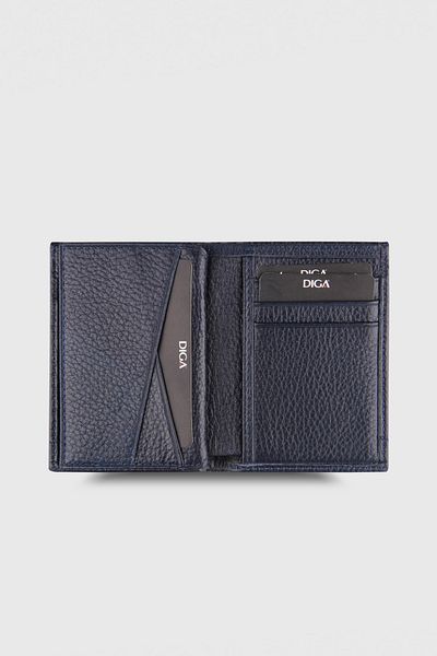 DİGA 863 Model Real Leather Navy Blue Wallet