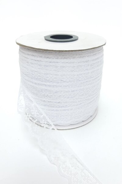 Hobigram Types of Lace White Floral Patterned Lace 10 Meters – Decorative Ribbon, Stylish Design, Women's Accessory
