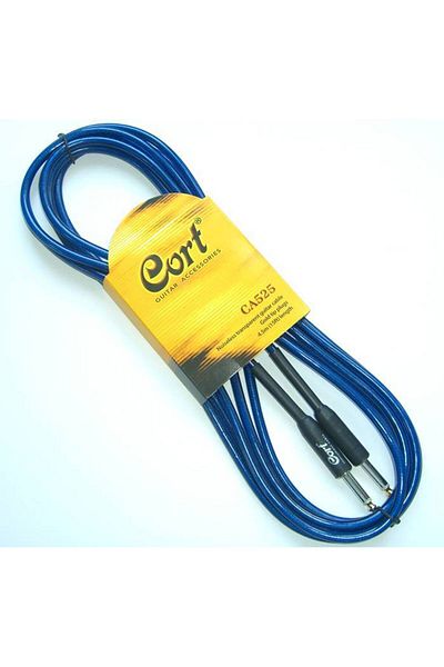 CORT Ca525bl 5m Noiseless Guitar Cable - Transparent Blue