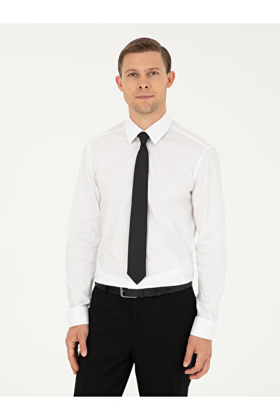 Cacharel White Slim Fit Cotton Blend Classic Shirt 50292265-Vr013