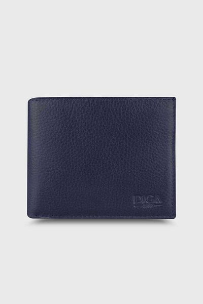 DİGA 03 Model Classic Python Real Leather Navy Blue Wallet