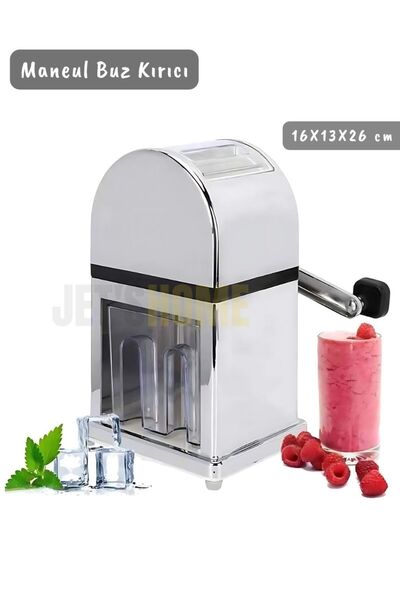 Jet's Home Buz Kırıcı Manuel Krom Kaplama Buz Kırma Makinesi Metal Dişli 16X1...