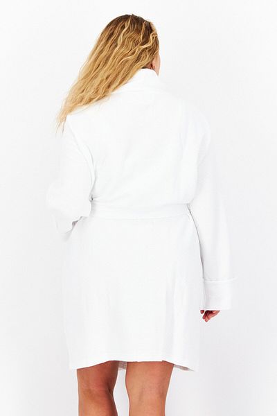 Cervantes Women Textured Belted Robe, White