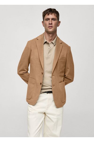 MANGO Man Slim Fit Wool Blazer Jacket
