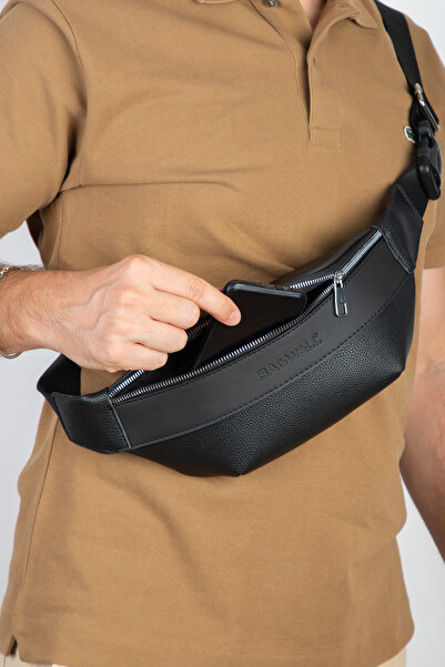 BAGWELL حقيبة كروس مزدوجة العينين من الجلد النباتي للصدر والخصر