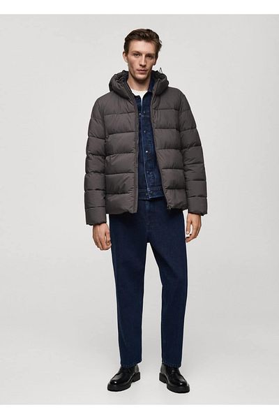 MANGO Man Vodotěsný prošívaný anorak - regulátor tepla