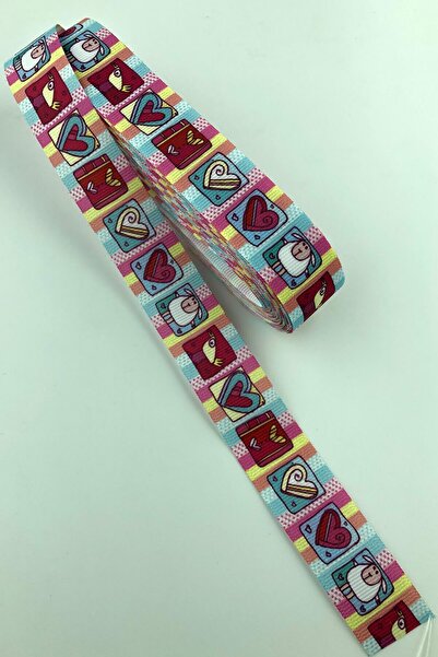 Limelia Panglică cu grosgrain cu cu imprimeu rame - 10 Mt