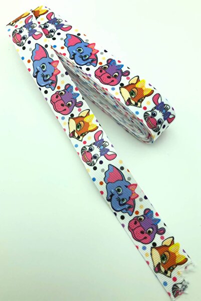 Limelia Panglică Grosgrain Imprimată cu Figura Elefant 10 Mt