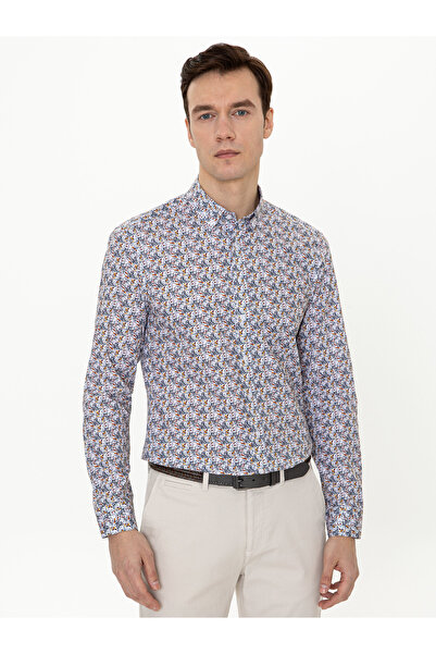 Cacharel Sarı Slim Fit Uzun Kollu Gömlek 50247571-VR044