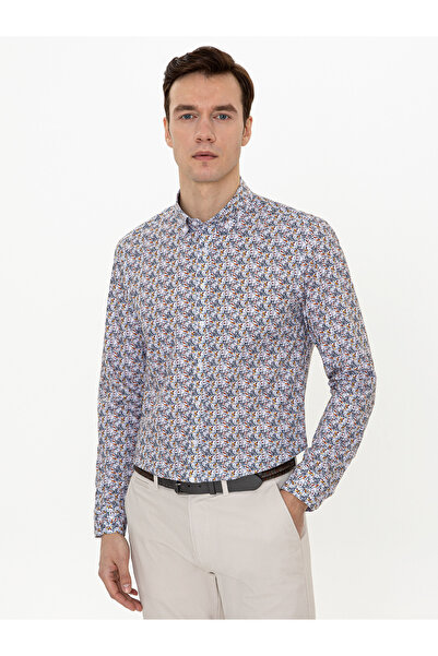 Cacharel Sarı Slim Fit Uzun Kollu Gömlek 50247571-VR044