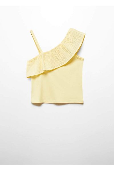 MANGO Kids Asymmetrisches T-Shirt mit Rüschen