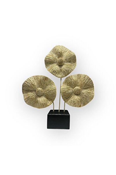 Peramari Dekoratif Polyester Üçlü Çiçek Aksesuar Krem Eskitme