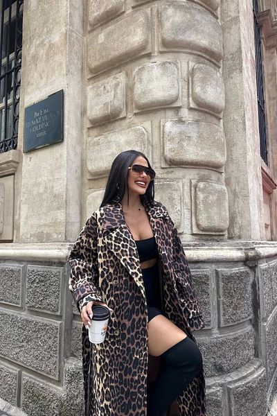 Eka Women's Leopard Stamp Coat 0999-24176