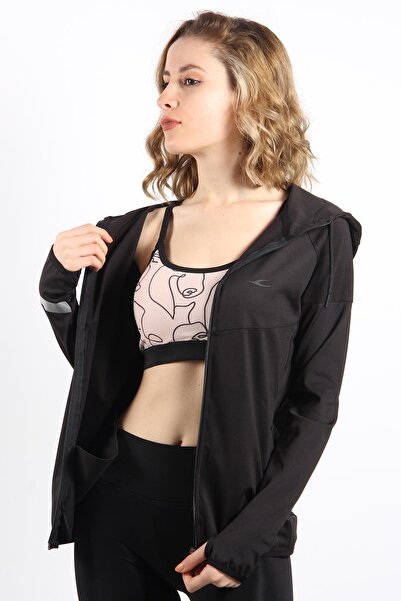 Mckanzie Γυναικείο φούτερ μαύρο χρώμα με υφασμάτινο υποβρύχιο και φερμουάρ