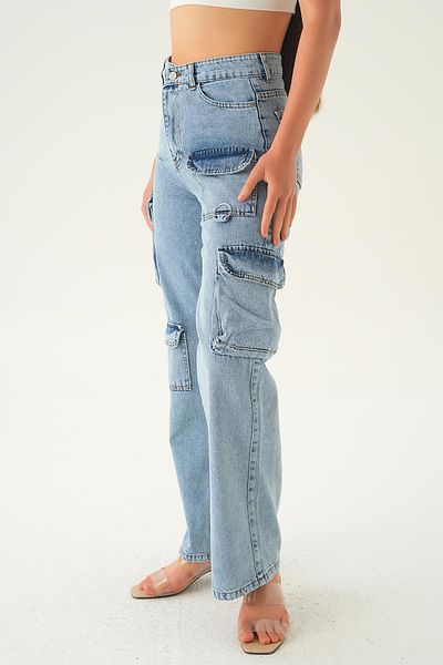 Rays 13100 Model Cargo Buzunar Detaliat Jean Ice