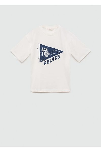 MANGO Kids Βαμβακερό μπλουζάκι με σχέδια