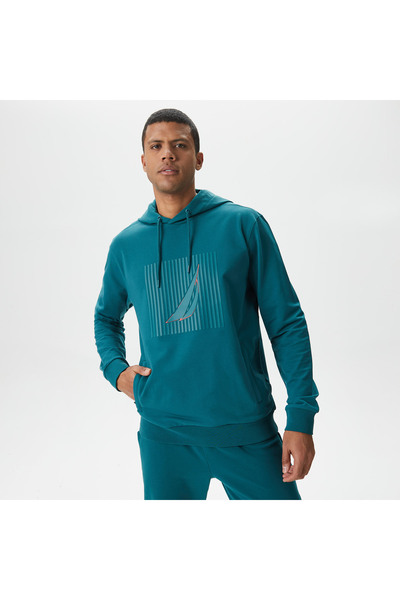 Nautica Ανδρικό πράσινο φούτερ με κανονική εφαρμογή