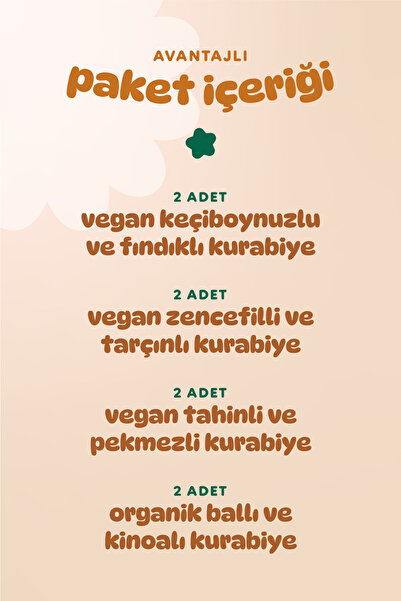 Humm Organic Organik Tatlı Kurabiye Atıştırmalık Paketi - 8 Adet (4 ÇEŞİT)