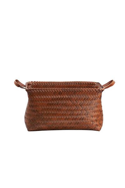 Sever Brown Rectangular Knitted Basket 40X31X23Cm